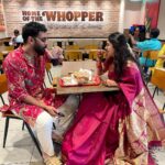 Akshata Sonawane Instagram – Mr. & Mrs. Kondur having their first cheat meal together ❤️
