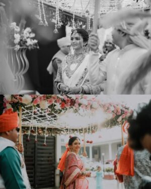 Akshata Sonawane Instagram - From the lush landscapes of the South to the vibrant traditions of Maharashtra, their love story transcended boundaries. In the heartwarming saga of Vishnu and a Akshata, every chapter is written in the ink of love, diversity, and a promise to cherish each other's roots. Together, they embark on a journey where love has no boundaries, promising each other a world full of happiest and joy for a forever🧿💌#lovebeyondboundaries 

Hitched together: @akshatasonawane and @i_cavalry 
Mua: @pujathakkar_mua
Location: @pushpvatikaresort
.
.
.
#love #alwaysandforever #southmeetsnorth #southmeetsmaharashtra #epiclove #lovestory #weddingphotography #weddingvibes #weddingscenes #maharashtrianwedding #fyp #fypage #fy #explorepage #explore #exploremore #samjagdaleproductions #imagestudios #marriage