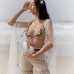 Alanna Panday Instagram - #KALKIxALANNA 🐚 Another one of my favourites we designed for this collaboration collection! Wearing the shell bralette with the sequins sharara pants. Click the link in my bio to shop this look.