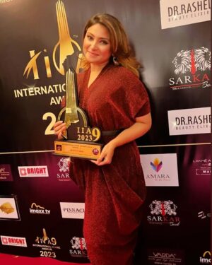 Aleeza Khan Instagram - 🌟❤️🌟 International iconic awards Season 9 2023🌟❤️🌟

❤️ 8th June 2023 ❤️
Date To Be Remembered !!!!

🌟🌟Hard work always pays of !!!🌟🌟

Won the title of" the Best Promoter of India 2023.Quiet Not a usual title looking at my Career Journey. But I am a multifunctioning and multi talented girl. Who believes in being different and doing different. So here I am. 
Completed My New task. From Being an actor, to an influencer , from an anchor to a  branding partner to, a promoter, to an organiser to a mediator ,also a grooming teacher . Quiet alott OF titles. Its Good to be different..always loved the title of being versatile. 

My 50th award In my gallery, From  a special Event " International iconic awards Season 9 2023 " to a special Title i got " International Iconic Best promoter of india 2023" . Big thankyou to my team , who worked really hard while I was away, taking responsibilities and running around day and night for making the show Happen amd successful.without you all we wouldn't have made it. ❤️❤️❤️❤️

Show Sponsored by 
@sarkarbookofficial 
@kgfbookofficial 
 @justmerchantthings

without whom the Show wouldn't be successful and reach to its destination. The final judgement day. 

The journey began 5 months back , with immense pressure, a test of hardwork. Quiet a roller coaster ride. Wasnt Easy for any1 of us. Too many ups downs , tiffs and clashes, But in the End what Goes Well Ends well.My 1st Ever Event as An Associate Organiser. And a promoter with my 2 lovely people.

@mohammed_nagaman @iadityakhurana 

Thankyou for believing in Me and making me a part of @internationaliconicaward 
Truly a special one. ❤️🌟❤️🌟❤️

Big thanks to @pinnaclecelebs @thesantoshgupta 

 Special thanx to this wonderful human Being @6_ankitgupta 
It's a pleasure to Receive an award From You. ✌🏻✌🏻✌🏻 

Best days Coming darling !!! Chao chao 😍😍😍 

#award #awards #awardwinning #winner #love #film #music #totally blessed #alhumdullilah #photography #design #art #awardnight2023 #recognition #awardshow #instagram #movie #instagood #bollywood #actor #influencer #india #cinema #director #business #congratulations #trophy #movies #event  #motivation