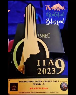 Aleeza Khan Instagram - 🌟❤️🌟 International iconic awards Season 9 2023🌟❤️🌟

❤️ 8th June 2023 ❤️
Date To Be Remembered !!!!

🌟🌟Hard work always pays of !!!🌟🌟

Won the title of" the Best Promoter of India 2023.Quiet Not a usual title looking at my Career Journey. But I am a multifunctioning and multi talented girl. Who believes in being different and doing different. So here I am. 
Completed My New task. From Being an actor, to an influencer , from an anchor to a  branding partner to, a promoter, to an organiser to a mediator ,also a grooming teacher . Quiet alott OF titles. Its Good to be different..always loved the title of being versatile. 

My 50th award In my gallery, From  a special Event " International iconic awards Season 9 2023 " to a special Title i got " International Iconic Best promoter of india 2023" . Big thankyou to my team , who worked really hard while I was away, taking responsibilities and running around day and night for making the show Happen amd successful.without you all we wouldn't have made it. ❤️❤️❤️❤️

Show Sponsored by 
@sarkarbookofficial 
@kgfbookofficial 
 @justmerchantthings

without whom the Show wouldn't be successful and reach to its destination. The final judgement day. 

The journey began 5 months back , with immense pressure, a test of hardwork. Quiet a roller coaster ride. Wasnt Easy for any1 of us. Too many ups downs , tiffs and clashes, But in the End what Goes Well Ends well.My 1st Ever Event as An Associate Organiser. And a promoter with my 2 lovely people.

@mohammed_nagaman @iadityakhurana 

Thankyou for believing in Me and making me a part of @internationaliconicaward 
Truly a special one. ❤️🌟❤️🌟❤️

Big thanks to @pinnaclecelebs @thesantoshgupta 

 Special thanx to this wonderful human Being @6_ankitgupta 
It's a pleasure to Receive an award From You. ✌🏻✌🏻✌🏻 

Best days Coming darling !!! Chao chao 😍😍😍 

#award #awards #awardwinning #winner #love #film #music #totally blessed #alhumdullilah #photography #design #art #awardnight2023 #recognition #awardshow #instagram #movie #instagood #bollywood #actor #influencer #india #cinema #director #business #congratulations #trophy #movies #event  #motivation