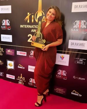 Aleeza Khan Instagram - 🌟❤️🌟 International iconic awards Season 9 2023🌟❤️🌟

❤️ 8th June 2023 ❤️
Date To Be Remembered !!!!

🌟🌟Hard work always pays of !!!🌟🌟

Won the title of" the Best Promoter of India 2023.Quiet Not a usual title looking at my Career Journey. But I am a multifunctioning and multi talented girl. Who believes in being different and doing different. So here I am. 
Completed My New task. From Being an actor, to an influencer , from an anchor to a  branding partner to, a promoter, to an organiser to a mediator ,also a grooming teacher . Quiet alott OF titles. Its Good to be different..always loved the title of being versatile. 

My 50th award In my gallery, From  a special Event " International iconic awards Season 9 2023 " to a special Title i got " International Iconic Best promoter of india 2023" . Big thankyou to my team , who worked really hard while I was away, taking responsibilities and running around day and night for making the show Happen amd successful.without you all we wouldn't have made it. ❤️❤️❤️❤️

Show Sponsored by 
@sarkarbookofficial 
@kgfbookofficial 
 @justmerchantthings

without whom the Show wouldn't be successful and reach to its destination. The final judgement day. 

The journey began 5 months back , with immense pressure, a test of hardwork. Quiet a roller coaster ride. Wasnt Easy for any1 of us. Too many ups downs , tiffs and clashes, But in the End what Goes Well Ends well.My 1st Ever Event as An Associate Organiser. And a promoter with my 2 lovely people.

@mohammed_nagaman @iadityakhurana 

Thankyou for believing in Me and making me a part of @internationaliconicaward 
Truly a special one. ❤️🌟❤️🌟❤️

Big thanks to @pinnaclecelebs @thesantoshgupta 

 Special thanx to this wonderful human Being @6_ankitgupta 
It's a pleasure to Receive an award From You. ✌🏻✌🏻✌🏻 

Best days Coming darling !!! Chao chao 😍😍😍 

#award #awards #awardwinning #winner #love #film #music #totally blessed #alhumdullilah #photography #design #art #awardnight2023 #recognition #awardshow #instagram #movie #instagood #bollywood #actor #influencer #india #cinema #director #business #congratulations #trophy #movies #event  #motivation