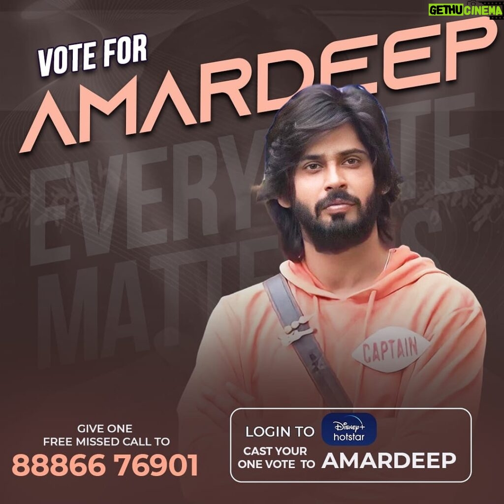 Amardeep Chowdary Instagram - New day..New vote..Every Vote matters.. Please Vote & Support @amardeep_chowdary How to vote ? * Login to Disney plus hotstar * Search Biggboss Telugu 7 * Tap on vote * Cast 1 vote to Amardeep * Give 1 missed call to 8886676901 #voteforamardeep #supportamardeep #amardeep #biggboss7telugu #starmaa
