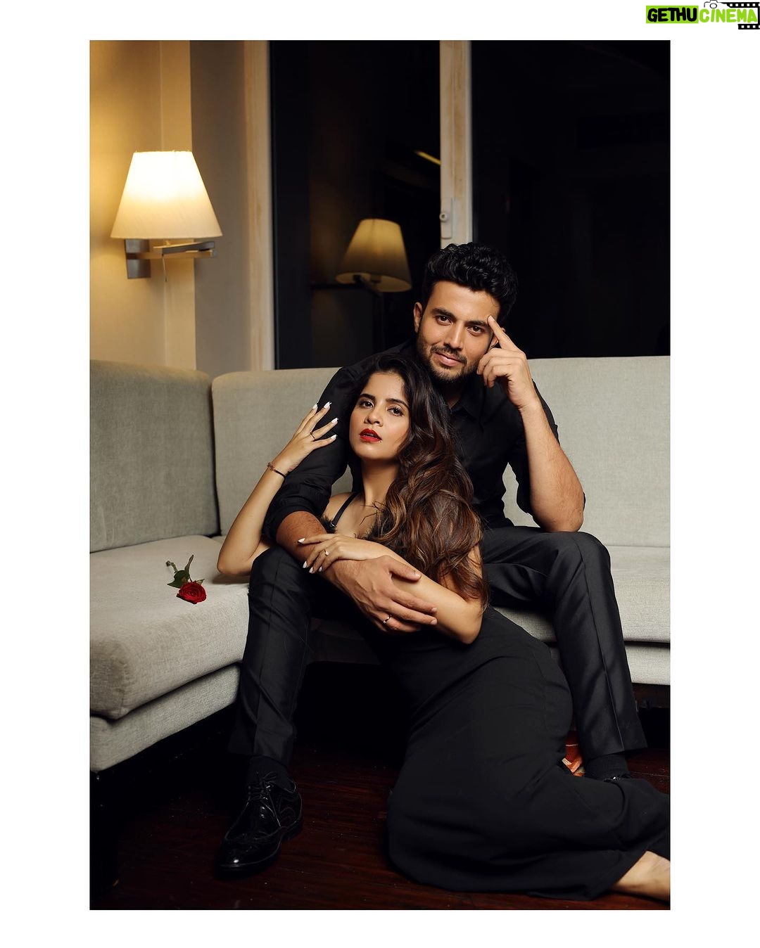 Amruta Deshmukh - 86.4K Likes - “Someone’s dark fairytale and someone’s twisted fantasy. Together they made magic.” ♥️🖤🪬
•
#Engaged #ForeverTogether #18thNovember
•
Photos by: @shrutisbagwe
Hair and MUA: @saurabh_kapade
Prasad’s Styling: @tanmay_jangam Wearing: @chetansachala
