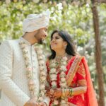 Amruta Deshmukh Instagram - "I want all of you, forever, everyday. You and me. Everyday." • • Pictures by: @surajpatel.in MUA: @saurabh_kapade Amruta’s outfit: customised blouse by: @kanchuki.in | Customised dupatta by: @nishfash_design_studio Jewellery by: @antarajewellery Prasad’s outfit: @suvidhafashion | styled by: @tanmay_jangam Garlands by: @floralart_byanushka Decor by: @panachedecorsofficial Venue: Nature Fun Resort, Kalote.