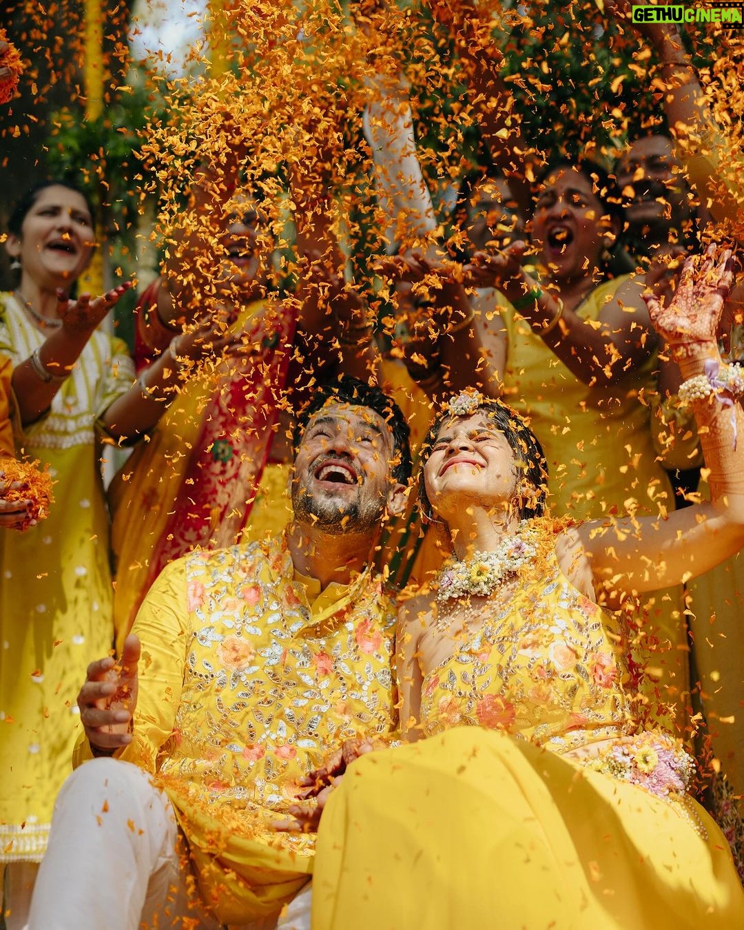 Amruta Deshmukh - 97.6K Likes - Our future so bright 🌞 You gotta need shades 😎
#HaldiScenes #Yellowजीसनमहमआगये
Thank you @designer_kazbee for the brightest Haldi outfits!
•
📸 @surajpatel.in
MUA: @swatighodke_mua_official
Styled by: @tanmay_jangam
Floral jewellery by: @floralart_byanushka