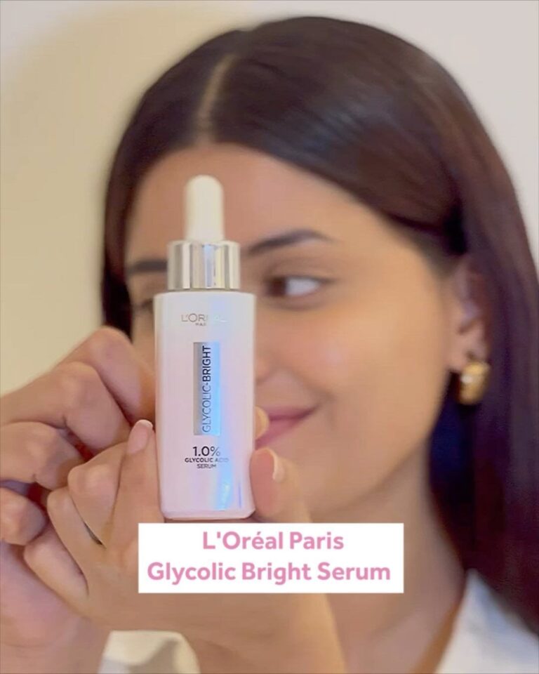 Anahita Bhooshan Instagram - L’Oréal Paris Glycolic Bright Serum with 1% Glycolic Acid. Dermatologically validated to reduce dark spots in just 2 weeks. Its light weight texture absorbs quickly to give you bright glowing skin from within.
