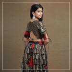 Ananthika Sanilkumar Instagram - The charming @ananthika_sanilkumar appears in our magnum opus. This Ajrakh Kalamkari blouse is a splendid creation, featuring intricate patch detailing at the waistline and delicate embroidery at the bust area. The small patches of Ajrakh and Bandhani makes them more elegant. The hand embroidery detailing inspired from "KINSUGI", the famous Japanese craft/ art of repairing broken pottery magnifies the charm of the outfit The Kalamkari panel skirt continues the theme with patch detailing at the waistline and panels, creating a cohesive look. The Red Bandhani modal silk dupatta is the perfect finishing touch, with its tissue pallu adding a touch of elegance. This ensemble is a true work of art and is sure to turn heads wherever it is worn. Get the look #byhand #byhandin #KalamkariBlouse #EthnicWear #Handmade #SustainableFashion #BlockPrint #TraditionalWear #Bandhani #KINSUGI #ModalSilk #ModalFabric #ananthikasanilkumar
