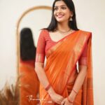 Ananthika Sanilkumar Instagram - Saree from : @thenmozhidesigns Jewellery : @kanakadhara_jewellery Clutch : @bysrirang Makeup and Draping : @priyaprabu_artistry Pc : @p2click.in
