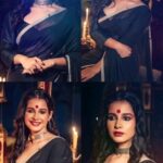 Angana Roy Instagram - Khwabon ki hai chandni #reeloftheday #reelsinstagram #blackoutfit #blacksaree #sareelove #saturdayvibes #saturdayreel #trendingreels #indianattire #saturdaymood #novembershoot #paro #anganaroy #tumiashepashethakle #lovefromA
