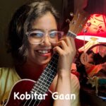 Ankita Bhattacharyya Instagram - Kobitar Gaan X Bekarar ❤️🫣 New Member 🎸#ukelele Thank you for this mishti Gift ❤️ @ujanmondal 🥰