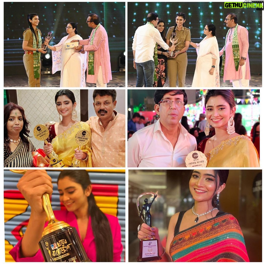 Ankita Mallick Instagram - One year and a week of learning, laughing and loving π₯. One year of being Jagadhatri.π«. One best year of my life so far π§Ώ. Thank you Dada for giving me this life.Thank you for giving me everything I have today Dada.@blues_productions π And last but not the least thank you my lovely lovely audience π«Άπ»β₯οΈ @zeebanglaofficial thank you π . . #oneyearofjagadhatri #jagadhatri #zeebangla #bluesproduction