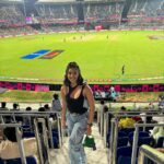 Anukreethy Vas Instagram - World Cup 2023 🏆 🏏 . South Africa vs Pakistan 🌼 . . #worldcup #worldcip2023 #chepauk #chepaukstadium #bleedblue #india #cricket #anukreethyvas Chepauk Stadium