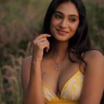Anukreethy Vas Instagram - Last from this series 🌻🌼☀️ . A burst of yellow in the golden hour, where smiles and flowers bloom. 🌻🌼☀️ . Captured by @kilaruness 📸 . #goldenhour #flowers #anukreethyvas #photography . #goldenhour #goldenhourmagic #smileandshine #yellow #anukreethyvas #tollywood #tollywoodactress #kollywood #kollywoodcinema #kollywoodactress #photography Hyderabad