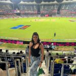 Anukreethy Vas Instagram - World Cup 2023 🏆 🏏 . South Africa vs Pakistan 🌼 . . #worldcup #worldcip2023 #chepauk #chepaukstadium #bleedblue #india #cricket #anukreethyvas Chepauk Stadium