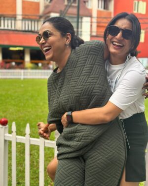 Anupama Gowda Instagram - KCC day with my people and you lovely audience =fun ♥️

Outfit : @zara (so many asked me about this fit ) 

@_raaghava 
@tejukranthi 
@krishithapanda