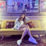 Anusha Dandekar Instagram - If you can’t be at the match live, the couch is the next best seat in the house… luckily I was just posing before I got to the stadium in Qatar! Sooo good! Grateful.☺️ @adidasindia #impossibleisnothing 🤍