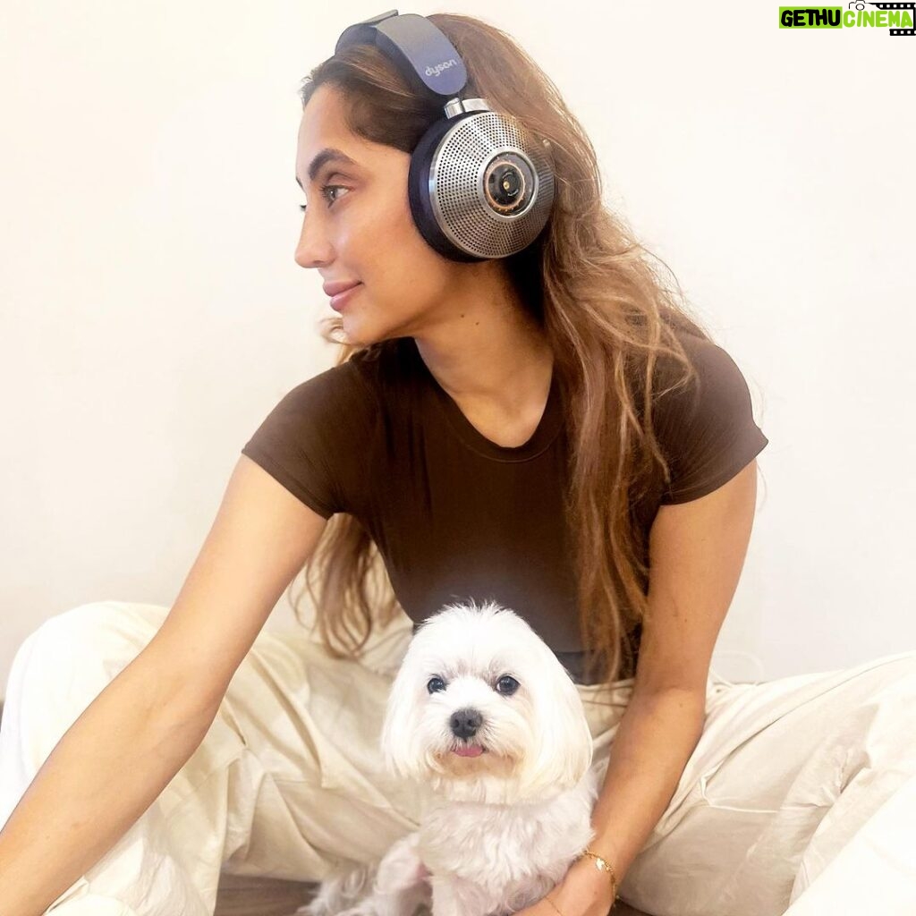 Anusha Dandekar Instagram - Ummm Someone’s jealous of my new 🎧🐶🩶 Also “can’t talk got a beat in my headphones” is now my favourite line! 😉 These are actually so cool! They have advanced noise cancellation, which is perfect when I don’t want to talk to anyone while traveling… 🫠 50 hrs of battery life, which is perfect coz I always forget to charge things! 🔌 And the audio is so good, which is perfect to listen to my fav songs in way more detail! Yes please 🎶 #dysonzone #DysonIndia #gifted
