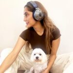 Anusha Dandekar Instagram - Ummm Someone’s jealous of my new 🎧🐶🩶 Also “can’t talk got a beat in my headphones” is now my favourite line! 😉 These are actually so cool! They have advanced noise cancellation, which is perfect when I don’t want to talk to anyone while traveling… 🫠 50 hrs of battery life, which is perfect coz I always forget to charge things! 🔌 And the audio is so good, which is perfect to listen to my fav songs in way more detail! Yes please 🎶 #dysonzone #DysonIndia #gifted