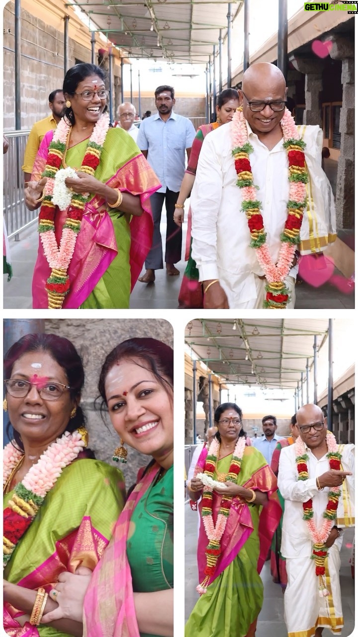 Archana Chandhoke Instagram - This is my dearest Sheela Chithi’s and Chitappa’s 60th wedding celebrations!! Chithi is very special to me.. she brought me until she got married and moved to bengaluru and then to mysuru.. She is as important to me as amma is !! And forever my lifeline!! I love you chithi❤️ Standing there with @anita_chandhoke and doing our duties as their children was a moment we will cherish for life !! Send in your love to them❤️ #tiruporurmurugan🙏🙏 #wedding #celebrations #yolo