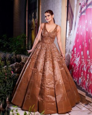 Archana Gautam Instagram - Brown Cinderella look 🤗 
💄MUA , Hair & Styling :- 
@nehaadhvikmahajan 
👗Gown :- @neerusindia