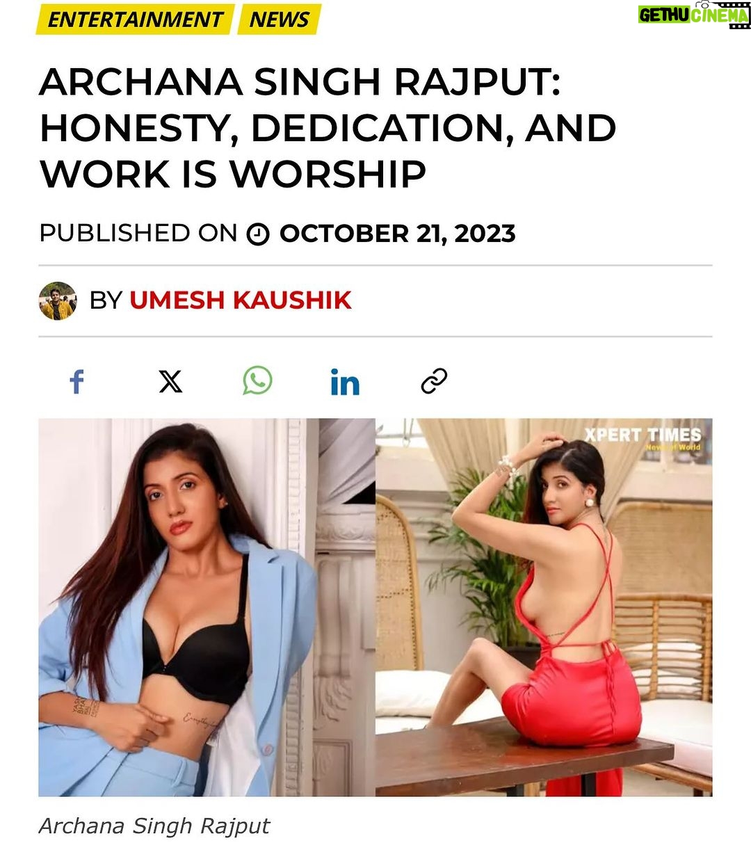 Archana Singh Rajput Instagram - Archana Singh Rajput : Honesty, Dedication, And Work Is Worship @rajput_archanasingh Exclusive by @artistumeshkaushik Read here : https://xperttimes.com/archana-singh-rajput-honesty-dedication-and-work-is-worship/ #archanasinghrajput #interview #xperttimes