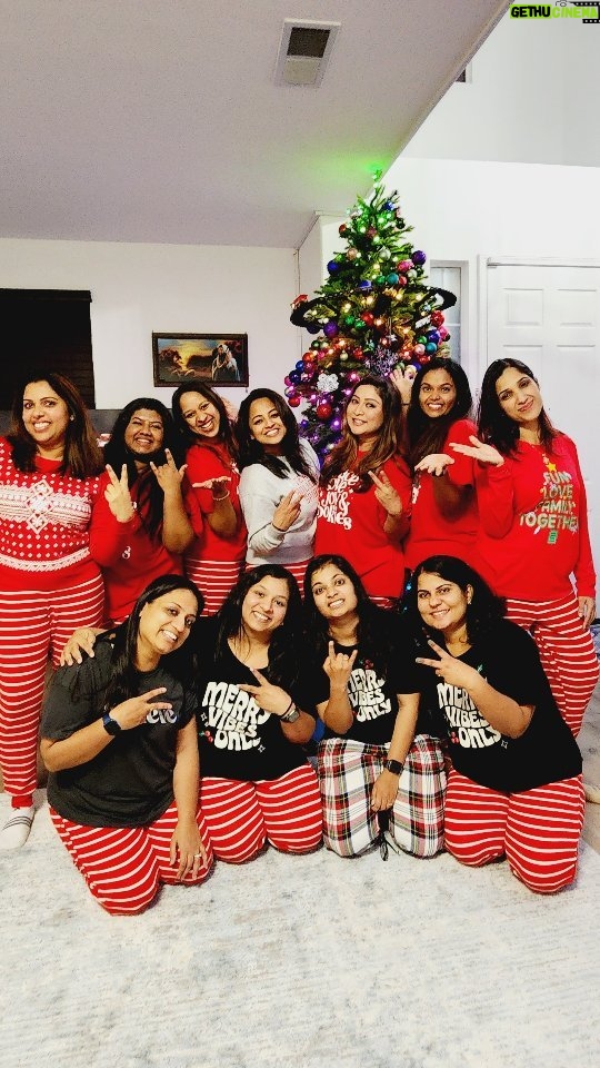 Archana Suseelan Instagram - Fun ladies PJ night ....Christmas bash.... my super ladies with super high energy @eccmafamily Thank you, @nimz_rhythm, for hosting such a memorable evening for us
