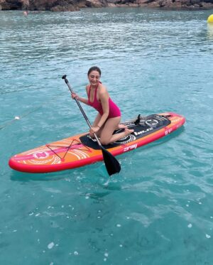 Ariah Agarwal Instagram - Snorkelling in the caves, Water toys in the turquoise ocean, paddle boarding to the corals, sipping cava on the boat deck. All of this with my special girls 🩵
Best day in the water w @takeoffibiza 
.
.
.
Ibiza, Spain.