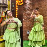 Ashita Dhawan Instagram - Men may rule the world,but they’ll all finally put in the feet of the woman in a lehenga😍❤️ Happy New Year🪔 . . Wearing @diipanshikha_by_deepshikha @deepshikhakashyap_official . . #happynewyear #newbeginnings #lehanga #love #ashitadhawan #dabbangdhawan #dhawanswhoarehappy #dhawanandonly #ashybaby #punjabi #indian #messybun #diwali23
