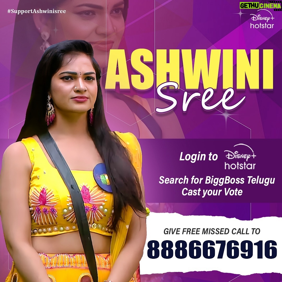 Ashwini Sree Instagram - Every vote counts 👇 How to vote? * Login to Disney plus hotstar * Search Biggboss Telugu 7 * Tap on vote * Cast 1 vote to ASHWINI SRI * Give 1 missed call to 8886676916 #BiggBoss #BiggBossTelugu #BiggBoss7Telugu #BiggBossSeason7 #BiggBoss7TeluguUpdates #DisneyplusHotstar #Hotstar #Starmaa #Trending #TrendingReels #Explore #Viral #ViralReels #Instagram #biggboss #biggboss7telugu #starmaa #maa #ashwiniisree #ashwini #Arabianhorse #sree