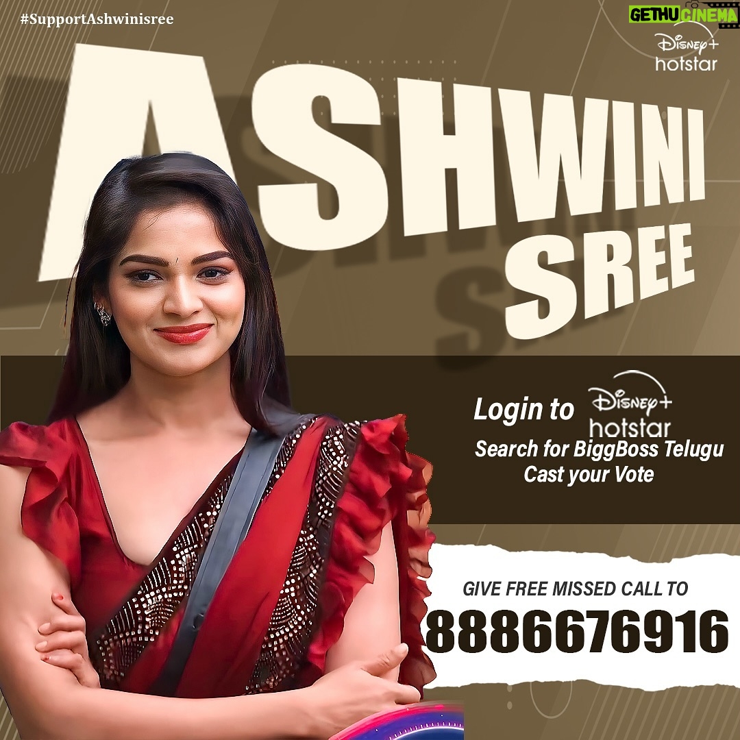 Ashwini Sree Instagram - Every vote counts 👇 How to vote? * Login to Disney plus hotstar * Search Biggboss Telugu 7 * Tap on vote * Cast 1 vote to ASHWINI SRI * Give 1 missed call to 8886676916 #BiggBoss #BiggBossTelugu #BiggBoss7Telugu #BiggBossSeason7 #BiggBoss7TeluguUpdates #DisneyplusHotstar #Hotstar #Starmaa #Trending #TrendingReels #Explore #Viral #ViralReels #Instagram #biggboss #biggboss7telugu #starmaa #maa #ashwiniisree #ashwini #Arabianhorse #sree