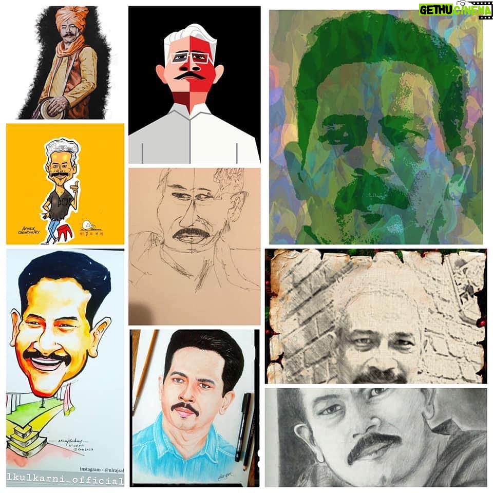 Atul Kulkarni Instagram - I’ve been extremely fortunate to receive a lot of ‘fan art’ constantly. Though it’s not always possible to acknowledge it individually, EVERY TIME that I receive one, it’s an overwhelming feeling of gratitude. Someone choosing to spend so much time,energy and passion with so much love is very humbling. Hope I keep deserving it all.... I thank ALL the artists from the bottom of my heart 😌
