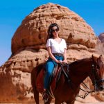 Barkha Singh Instagram - Picture this lovelies - you go #Horseriding in the middle of a #desert surrounded by colossal rock formations that hold ancient secrets.. blue skies, wind in my hair, heart racing and a gorgeous but really gassy #ArabianHorse 🐎 Felt like a dream! ✨✨ 📸 @flashstudiosofficial #ExperienceAlUla #TravelwithB #AlUla #SaudiArabia #wanderlust #travel #traveldiaries #travelcontent #destinations #desert #arabic #experiencesoverthings