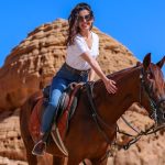 Barkha Singh Instagram - Picture this lovelies - you go #Horseriding in the middle of a #desert surrounded by colossal rock formations that hold ancient secrets.. blue skies, wind in my hair, heart racing and a gorgeous but really gassy #ArabianHorse 🐎 Felt like a dream! ✨✨ 📸 @flashstudiosofficial #ExperienceAlUla #TravelwithB #AlUla #SaudiArabia #wanderlust #travel #traveldiaries #travelcontent #destinations #desert #arabic #experiencesoverthings
