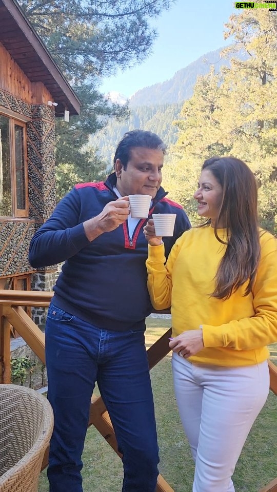Bhagyashree Instagram - Holiday destination - Pahalgam Humara pahalgam ke saath bahut purana rishta hein. We had come to Welcomhotel Pine n Peak for our honeymoon, then once again on our 25th anniversary and then every alternate year after that. The ambiance, service and hospitality has only raised the bar each time... and this time it was no different. A special mention to R.k Pandita, Arif, Shaukat, Iqra for taking utmost care of our every need...even setting up a bonfire at the last minute. The spa they have started was an ultimate luxury after a whole day's travel..Kumo my therapist was too good. #holidaydestination #hotel #luxuryhotel #pahalgam #kashmir #kashmirtourism