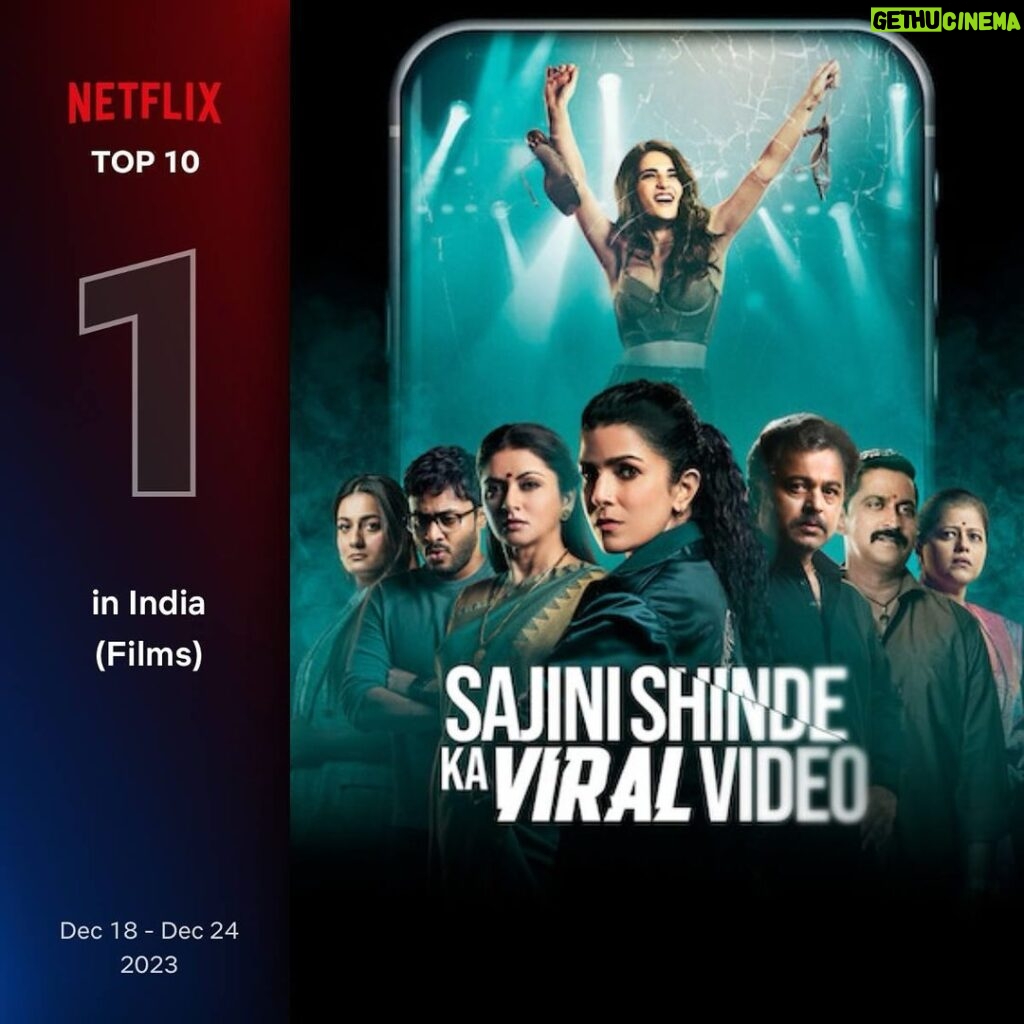 Bhagyashree Instagram - #SajiniShindeKaViralVideo goes viral on Netflix, claiming the No. 1 spot in India (Films) ✨ Watch it now, only on @netflix_in ! Thank you all for the overwhelming love and support! @nimratofficial @radhikamadan @bhagyashree.online @subodhbhave @chinmay_d_mandlekar @shashank_m_shende @soham_majumdar_ @sumeetvyas @shrutivyas1 @ft.ashitoshhh @sneharaikar @rashmiagdekar_ @mikhilmusale88 #DineshVijan @parindajoshi @anusinghc @kshitijpatwardhan @sharadakarki @poovijan @zeemusiccompany @penmovies