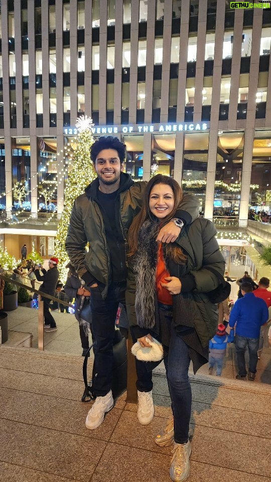 Bhagyashree Instagram - New York New York !! Betaji is my travelbuddy ! Loved the way my son showed my New York.. from the crepes to the christmas lights, from the times square to the rooftop views... he showed me the heart of the city. #traveltalesbyb #newyork #funwithson #sonandmom #traveldiaries