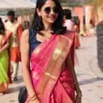 Bhagyashree Limaye Instagram - I could finally drape a saree myself! 🐣🙃 . . #smallachievements #december #weddingseason #ootd #saree #yearend #pinkfeed #traditional #warmth #grwm #decemberthings #love