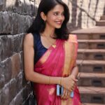 Bhagyashree Limaye Instagram - I could finally drape a saree myself! 🐣🙃 . . #smallachievements #december #weddingseason #ootd #saree #yearend #pinkfeed #traditional #warmth #grwm #decemberthings #love
