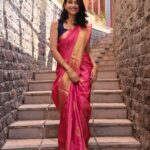 Bhagyashree Limaye Instagram - I could finally drape a saree myself! 🐣🙃 . . #smallachievements #december #weddingseason #ootd #saree #yearend #pinkfeed #traditional #warmth #grwm #decemberthings #love