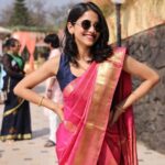 Bhagyashree Limaye Instagram - I could finally drape a saree myself! 🐣🙃 . . #smallachievements #december #weddingseason #ootd #saree #yearend #pinkfeed #traditional #warmth #grwm #decemberthings #love