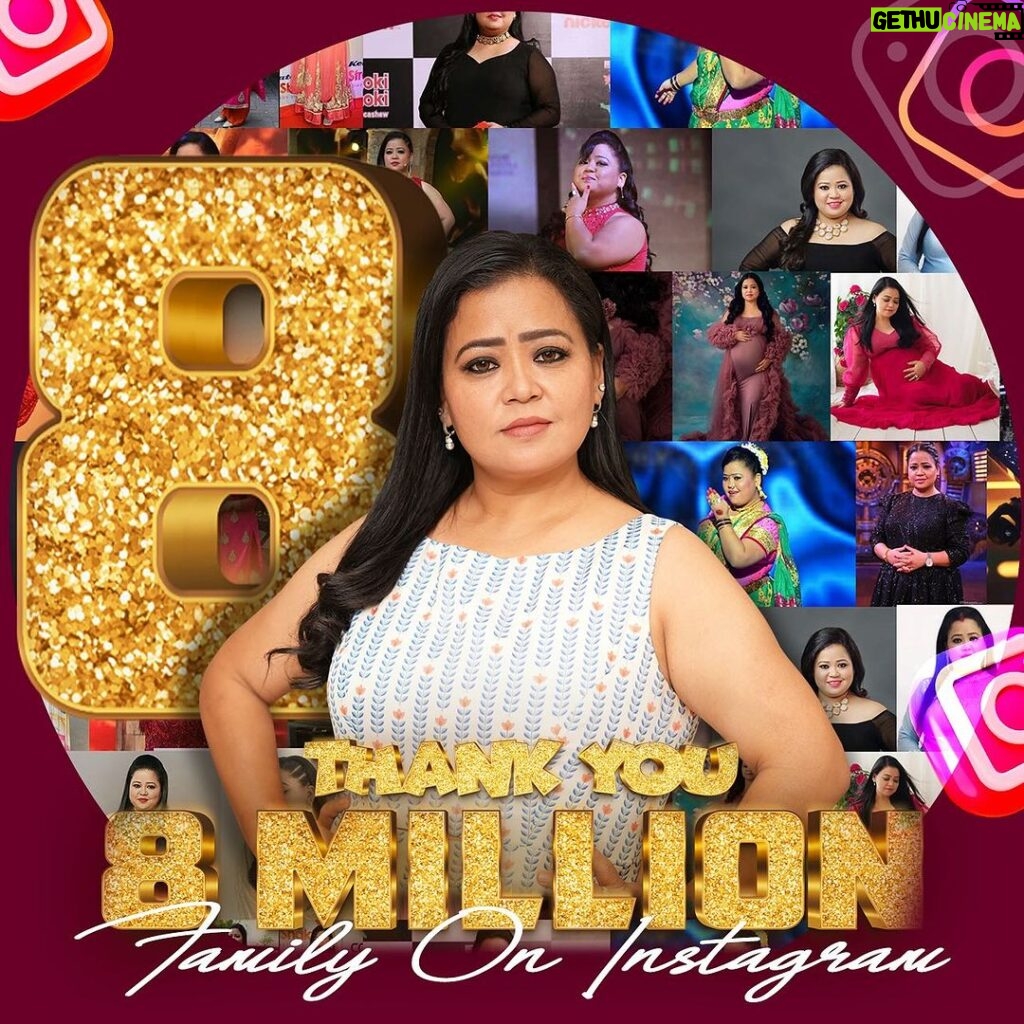 Bharti Singh Instagram - "Cheers to 8 million strong on Instagram! 🙌 Your support means the world. Thank you for being part of the family! 🎉 #Grateful #ganpatibappamorya #blessed 🧿