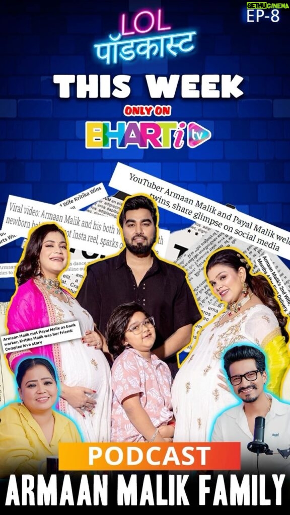Bharti Singh Instagram - 📣 Ready for your daily dose of interesting conversations? Tune in to our latest episode of the podcast on @bhartitvnetwork YouTube channel ! 🎧🔥 #bhartitvpodcast #bhartisingh #haarshlimbachiyaa #armaanmalik