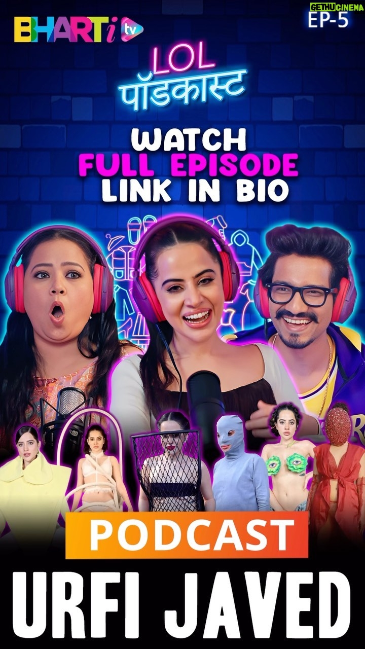 Bharti Singh Instagram - Jaaniye Urfi ke atrangi fashion style ke barein mein aaj raat 8:15 PM only on @bhartitvnetwork YouTube channel. #lolpodcast #podcast #bhartisingh #haarshlimbachiyaa #urfijaved #fashionion #fashionstylist