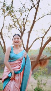 Celesti Bairagey Instagram - Indianwear🥹🫶 Comment your favorite look😇 #saree #indianwear #makeupartist #makeup