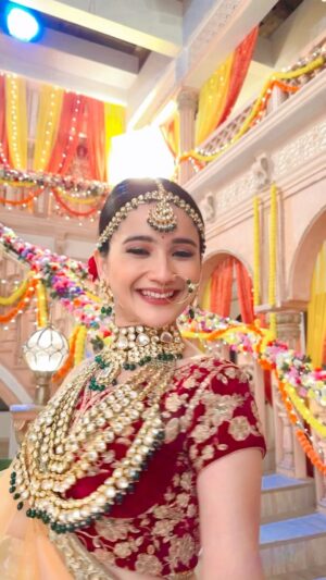 Celesti Bairagey Instagram - Happiest #bride ❤️
#rajjo #lehenga
