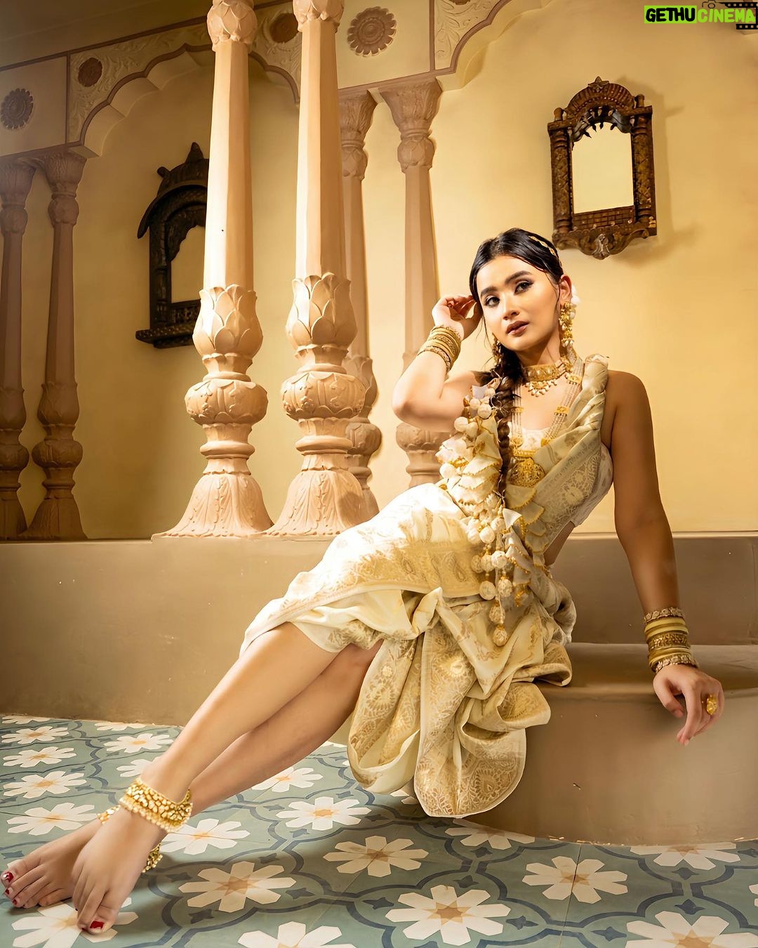 Celesti Bairagey Instagram - NAVRATRI DAY 2 featuring @celesti.bairagey as the Modern Indian Goddess where she represents the color white🤍 . The color white represents Goddess Brahmacharini and signifies peace and serenity. . Shoot Concept & Designed By:- @nehaadhvikmahajan @bridalsbynam . 💄MUA , Hair & Styling :- @nehaadhvikmahajan . 🥻Saree :- @neerusindia . 💍Jewelery :- @sonisapphire . 🎥:- @deepak_das_photography @kakali_das_photography . 📍Location:- @setsinthecity.in #celestibairagey #makeup #ootd #nehaadhvikmahajan #makeupbyme💄 #nammakeovers #bride #to #be #bridal #look #bridalmakeupartist #destinationweddingmakeupartist #weddingmakeup #hair #hairstyling #nammakeovers #bollywood #television #makeupartist #mumbai #traveller #all #over #the #globe