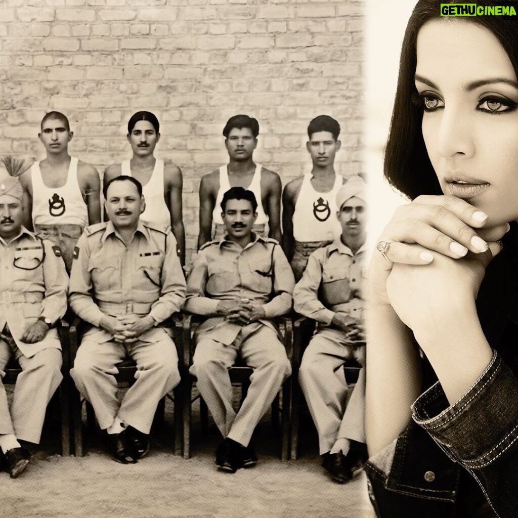 Celina Jaitly Instagram - A TALE OF TWO SOLDIERS- MY GRANDFATHER COLONEL E FRANCIS & GENERAL AYUB KHAN (2nd president of #pakistan) Found this fascinating photo from my family archives: My maternal grandfather Colonel Eric Francis as a young lieutenant ( black hair, seated in khaki uniform 2nd from viewer’s right) next to “then” Lieutenant Col Ayub Khan who went on to serve as the second president of Pakistan when they served as officers in the British Army, pre independence. They both fought together in the Second World War on the British side against the Imperial Japanese Army in Burma. They were soldiers, brothers in arms who were ready to give their lives for each other. With a twist of fate and partition of India-Pakistan they went on to become sworn enemies who would face off against each other in 1965 when Ayub Khan launched Operation Gibraltar against India in 1965, leading to an all-out war. It resulted in peace being restored via the Tashkent Declaration. The simple twists of fate and the breaks of the game are the two maxims that define so much of the success and failure in life. I wish Nana was alive so I could ask him so much more. So grateful for all the stories he left me at least today I have the opportunity to share these hidden pieces of history with my Instagram family. #militaryhistory #history #celinajaitly #celinajaitley #bollywood #indianarmy