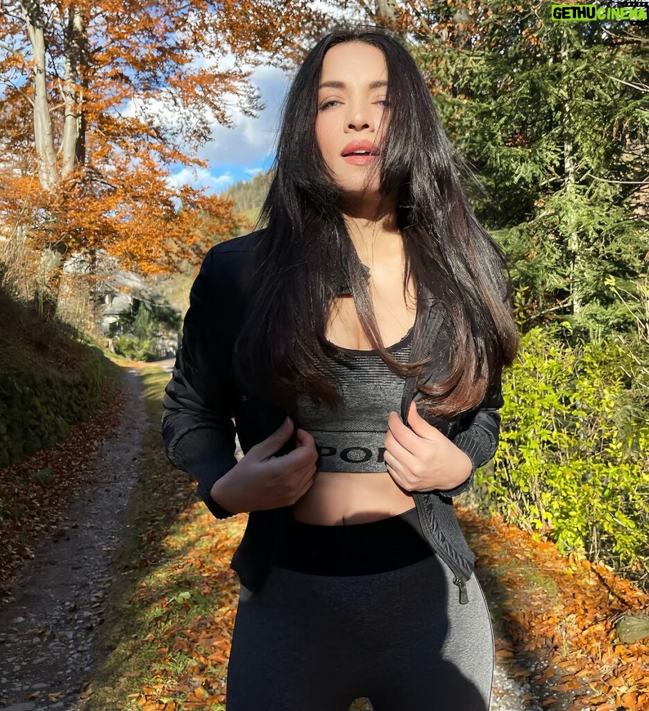 Celina Jaitly Instagram - “The only bad workout is the one that didn’t happen.” One avalanche, -18 degrees temperature, 3 days of power black out, cell phone service blackout later … Yup I am still aching from the weights I lifted in darkness !!! Life in Austria be like …… You wanted Alps … You earn it !! 🤣❄✨ Post natural disaster photo Kheechney Ki himmat nahi hai isiliye abhi ke liye before waali dekh lo. #celinajaitly #celina #celinajaitley #indianactress #indianwomen #missindia #missuniverso #bollywood #womenwholift #austria #austriangirl #indiangirl