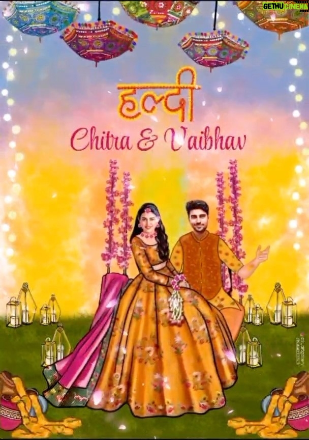 Chitra Shukla Instagram - 💛#halditime #vcwedding @chitrashuklaofficial @realsupercop Beautiful art @pv_artgallery Indore, India